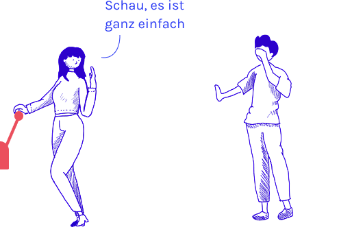 Humans activating a machine